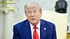 U.S. President Donald Trump gives remarks during a bilateral meeting with Polish President Karol Nawrocki in the Oval Office of the White House in Washington on Sept. 3. [EPA/YONHAP]