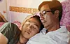 Moon Yeong-jo, right, the father of the late Lance Cpl. Moon Gwang-uk, and his son are seen in an AI-rendered video made by the Marine Corps to remember the Marines who died in the Yeonpyeong shelling. [SCREEN CAPTURE]