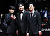 Hiphop trio Epik High poses for a photo during the 29th Busan International Film Festival's red carpet event held at the Busan Cinema Center in Haeundae District on Wednesday. [NEWS1]