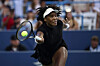 Venus Williams of the United States returns a shot against Magdalena Frech of Poland during a women's singles match on day 4 of the Mubadala Citi DC Open 2025 at William H.G. FitzGerald Tennis Center on July 24 in Washington, DC. [GETTY IMAGES/YONHAP]