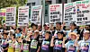 Labor unions demand a 11,500 won minimum wage for 2025 in a rally held on June 11 in Daejeon. [NEWS1]