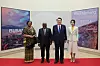 Korean President Yoon Suk Yeol, center right, and first lady Kim Keon Hee pose for a photo with Ghanaian President Nana Addo Akufo-Addo, center left, and first lady Rebecca Akufo-Addo, during a luncheon meeting in New York on Tuesday, on the sidelines of the UN General Assembly. [JOINT PRESS CORPS]