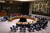 The UN Security Council meets to discuss the situation in Ukraine at UN headquarters in New York, on April 29. [AFP/YONHAP]