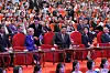 North Korean leader Kim Jong-un, center, is seated between Russia's Culture Minister Olga Lyubimova and his daughter during an art performance in Pyongyang on June 29. [YONHAP]