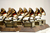 Grammy Awards are displayed at the Grammy Museum Experience at Prudential Center in Newark, N.J., on Oct. 10, 2017. [AP/YONHAP]