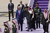 U.S. President Donald Trump walks with Saudi Crown Prince and Prime Minister Mohammed bin Salman Al Saud during an arrival ceremony at the Royal Terminal of King Khalid International Airport in Riyadh on May 13. [AP/YONHAP]