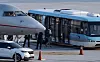 Donald Trump Jr., the eldest son of U.S. President Donald Trump, arrives at the Seoul Gimpo Business Aviation Center (SGBAC) on April 29 in his private jet. [JOINT PRESS CORPS]