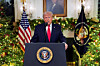 U.S. President Donald Trump delivers an address to the nation from the Diplomatic Reception Room of the White House in Washington on Dec. 17. [REUTERS/YONHAP]