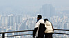 Apartment buildings are seen from Mount Nam in central Seoul on Feb. 12. [YONHAP]