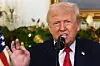 U.S. President Donald Trump speaks during an address to the nation from the Diplomatic Reception Room at the White House, in Washington on Dec. 17. [AP/YONHAP]
