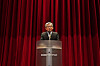 Yoo Hong-jun, director of the National Museum of Korea, delivers an inaugural speech during his inauguration ceremony at the National Museum of Korea in Yongsan District, central Seoul, on July 21. [NATIONAL MUSEUM OF KOREA]