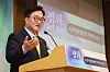 National Assembly Speaker Woo Won-shik speaks during a ceremony at the parliamentary building in western Seoul on April 25, to commemorate the seventh anniversary of the Panmunjom Declaration, signed by the leaders of the two Koreas on April 27, 2018. [JOINT PRESS CORPS]