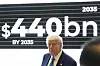 U.S. President Donald Trump is pictured next to an informative panel during a visit at Qasr Al Watan on May 16, 2025, in Abu Dhabi, United Arab Emirates. [AP/YONHAP]