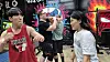 Mary, right, prepares to take a punch as a trainee receives hands-on guidance from a pro. [PWS KOREA]