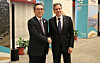 Foreign Minister Cho Tae-yul, left, shakes hands with his U.S. Secretary of State Antony Blinken after their talks on the sidelines of the Asia-Pacific Economic Cooperation meeting in Lima, Peru, on Nov. 14. [MINISTRY OF FOREIGN AFFAIRS]