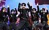 Rookie boy band NouerA performs ″N.I.N (New is Now),' the lead track of its debut EP ″Chapter: New is Now″ at the multipurpose performance venue Blue Square in central Seoul on Feb. 26. [NEWS1]