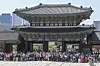 Visitors watch a traditional performance during the 2025 Spring K-Royal Culture Festival at the Gyeongbok Palace in Jongno District, central Seoul, on April 28, 2025. [KOREA HERITAGE AGENCY]