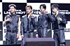Boy band LNGSHOT poses for photos during its debut showcase held at Myunghwa Live Hall in western Seoul on Jan. 13. [DANIELA GONZALEZ PEREZ]
