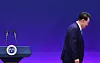 Former President Yoon Suk Yeol walks off the podium at a press conference held at the Blue House in Jongno District, central Seoul, on May 27, 2024. [YONHAP]