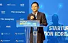 Liu Deying, dean of the School of Innovation and Entrepreneurship at Peking University, delivers a keynote speech at the Startup Nation Korea 2025 international symposium at KAIST in Daejeon on Sept. 10. [KIM SUNG-TAE]