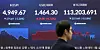 An electronic board shows the Kospi closing at 4,949.67, down 274.69 points, or 5.26 percent, at the Korea Exchange in Yeouido, western Seoul, on Feb. 2. [NEWS1]