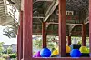 Pieces from the art exhibition titled ″Embracing: Palace Atmospheres″ are on display at Changgyeong Palace in Jongno District, central Seoul, as part of the 2025 Spring K-Royal Culture Festival. [KOREA HERITAGE AGENCY]
