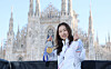 Short track speed skater Choi Min-jeong poses during an interview with the JoongAng Ilbo in front of the Duomo di Milano in Milan on Feb. 21. [KIM JONG-HO]