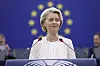 European Commission President Ursula von der Leyen prepares to address the plenary at the European Parliament in Strasbourg, eastern France, Thursday, July 18, 2024. [AP/YONHAP]