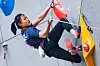 Seo Chae-hyun competes in the women's lead competition at the National Sports Festival in Mokpo, South Jeolla on Oct. 14, 2023. [YONHAP]