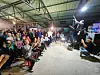 Residents of Dochon-ri in Yean-myeon, Andong, North Gyeongsang -- the hometown of Democratic Party presidential candidate Lee Jae-myung -- cheer as they watch exit poll results for the 21st presidential election inside a storage room at the village senior center on June 3, 2025. [JOONGANG ILBO]