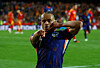 Netherlands' Xavi Simons celebrates scoring during a Nations League match against Spain in Valencia, Spain on March 23. [REUTERS/YONHAP]