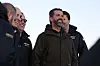 Donald Trump Jr., center, arrives in Nuuk, Greenland, on Jan. 7. [AP/YONHAP]