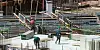 Construction workers carry out tasks at a new apartment construction site in Seoul on May 1. [NEWS1]