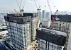 The I’Park apartment in Gwangju, which collapsed and killed six construction workers and injured one in 2022, remains standing on Jan 9, 2024. [YONHAP]