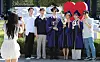 Seoul National University students pose for a photo during the graduation ceremony in August. The university ranked 62nd in the Times Higher Education 2025 World University Rankings, making it the highest-ranked Korean university. [NEWS1]