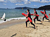 Around 20 civilian lifeguards from Haeundae Beach receive lifesaving training at the beach on July 14. [LEE EUN-JI]