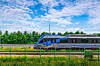 The photo shows a new Airport Railroad train on the track. [AIRPORT RAILRAOAD]