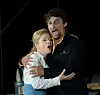 Tenor Jonas Kaufmann, right, as Don Jose and lyric soprano Inva Mula, left, as Micaela perform during a rehearsal of the opera Carmen by Georges Bizet on July 5, 2015. [AFP/YONHAP]