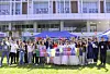 International students pose for a photo at an event celebrating Chuseok harvest holiday at Mokpo National University in South Jeolla. A government-backed scholarship program is now open to residents and international students in South Jeolla Province. [MOKPO NATIONAL UNIVERSITY]