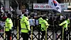 People opposed to President Yoon Suk Yeol's impeachment hold a protest across the street from the Constitutional Court in Jongno District, central Seoul, on March 19. [NEWS1]