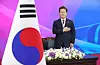 New President Lee Jae-myung salutes the flag at his inauguration ceremony at the National Assembly in western Seoul on June 4. [LIM HYUNG-DONG]