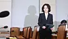 Lee Jin-sook, nominee for education minister, rises from her seat after finishing remarks at a confirmation hearing before the National Assembly in western Seoul on July 16. [YONHAP]