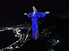 The ″Christ the Redeemer″ statue is decorated with Korean traditional dress hanbok on June 7 in Rio de Janeiro, Brazil. [MINISTRY OF CULTURE, SPORTS AND TOURISM]