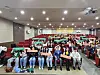 Students, volunteers and other people who participated in the Sunfull Foundation's K-Respect campaign, including Min Byoung-chul, founder of the nonprofit foundation, center third from right, hold banners urging to respect foreigners at an award ceremony held at the Chung-Ang University in southern Seoul earlier this month. The ceremony reviewed the foundation’s activities to encourage respect for multicultural families and foreigners in Korea, eliminate discrimination and malicious comments and educate youths. It presented ministerial awards to supporters of the foundation’s campaigns, including elementary, middle school, high school and university students, teachers, media personnel and other societal leaders. [SUNFULL FOUNDATION]