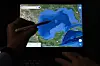 This photo illustration shows the Gulf of Mexico branded as Gulf of America displayed on the Google Maps application on a tablet on Feb. 11 in Bogota, Colombia. [AFP/YONHAP]