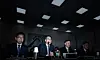 Yoo Young-sang, CEO of SK Telecom, center, speaks as a witness during the National Assembly’s Science, ICT, Broadcasting and Communications Committee on April 30. [NEWS1]