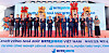 HiteJinro executives and government officials including Hitejinro CEO Kim In-kyu, eighth from left, and Thai Binh General Secretary Nguyen Khac Than, tenth from left, take a commemorative photo on Feb. 5 at the groundbreaking ceremony for Hitejinro's factory in Thai Binh, Vietnam. [HITEJINRO]