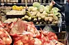 Vegetables are displayed for sale at a discount mart in Seoul on Wednesday. Prices of vegetables, including white cabbages, significantly rose by double digits on year despite the overall slowdown in headline inflation in September, according to Statistics Korea's data on Wednesday. [YONHAP]