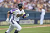Doosan Bears outfielder Jung Soo-bin in action during the KBO game against the LG Twins at Jamsil Baseball Stadium in southern Seoul on May 5. [DOOSAN BEARS]