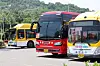 Leased out buses are seen parked at a garage in Gwangju as the city's bus strike prolongs on June 18. [YONHAP]